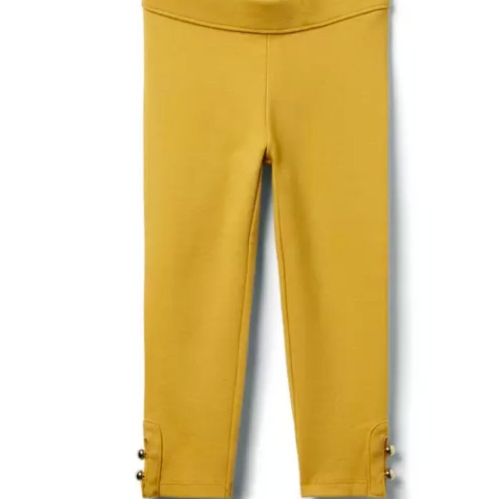 Janie and Jack Girls Legging sz 12 Button Cuff Ponte Knit Pant NEW elastic waist